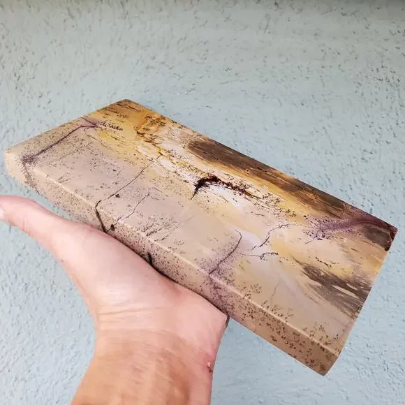 Picture Story Jasper Pink Pastel Dendritic Crystal Tile Slab 970 grams